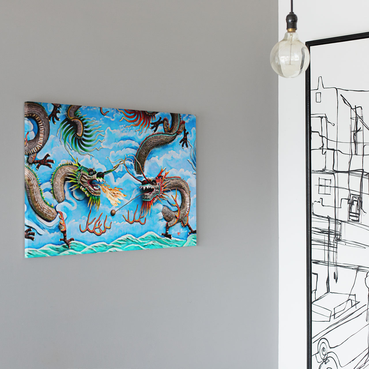 chinese dragon wall art
