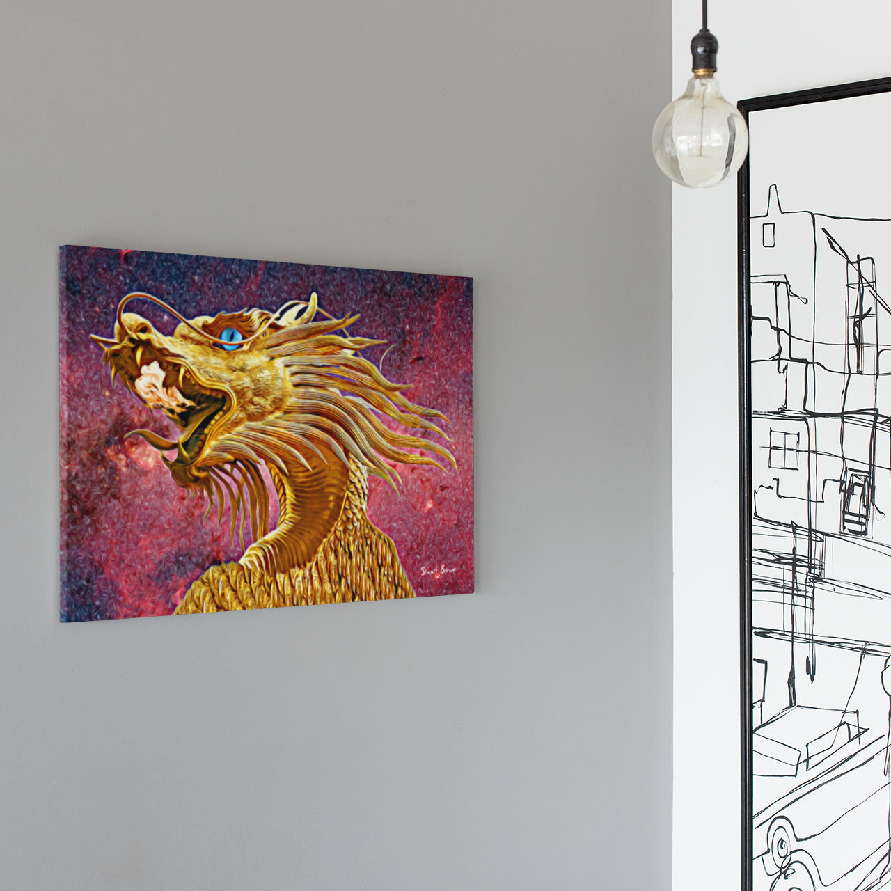 dragon canvas wall art