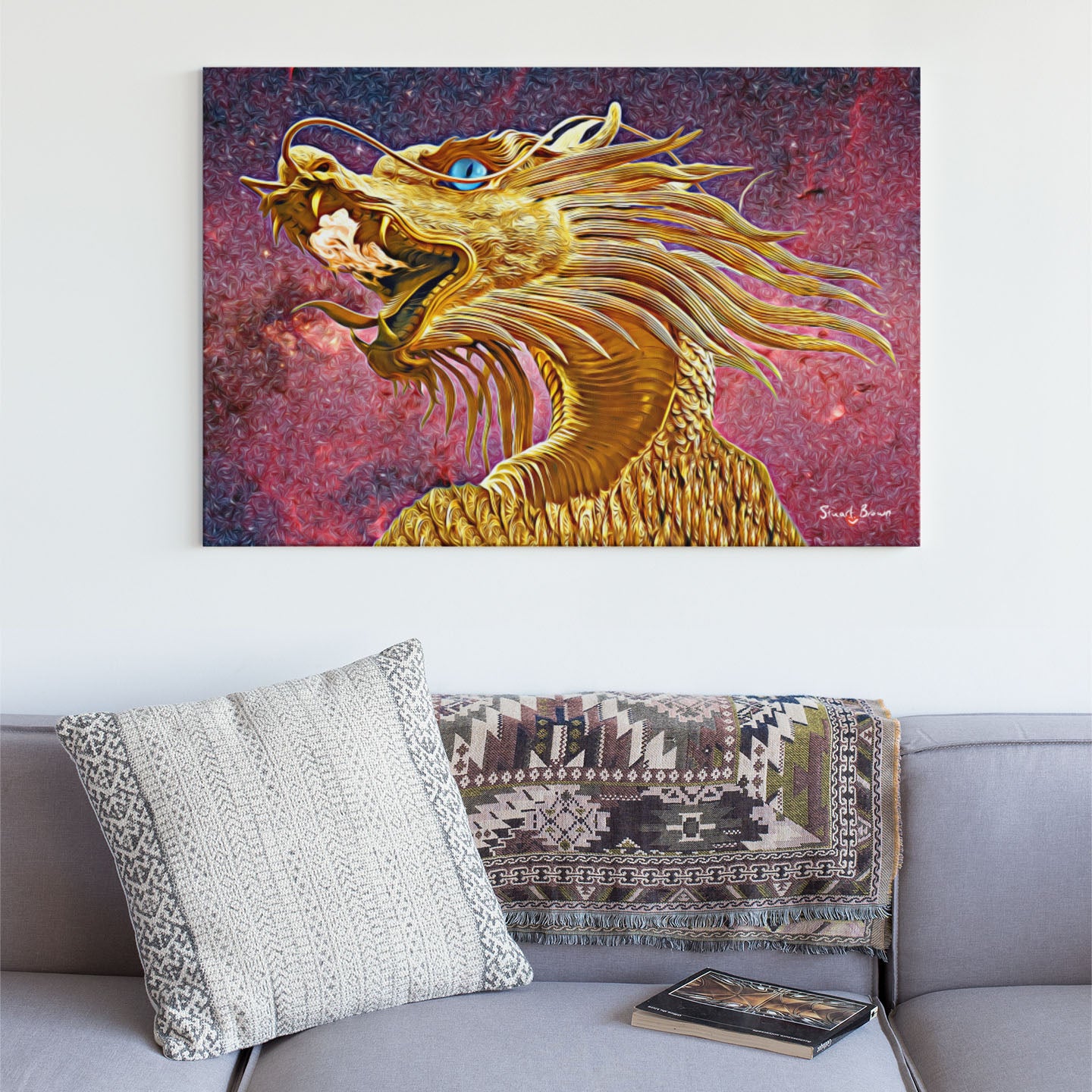 fire breathing golden dragon