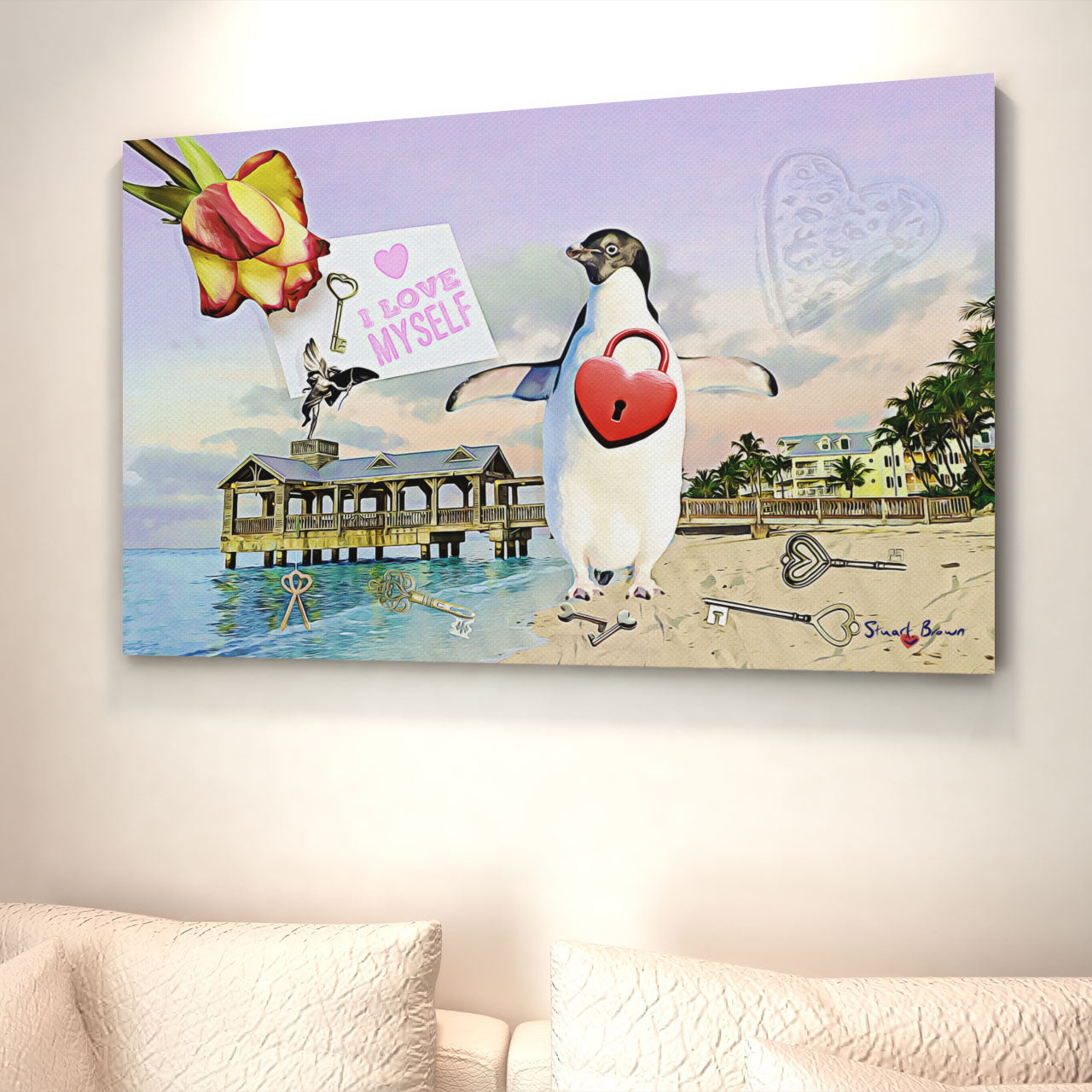 heart canvas art