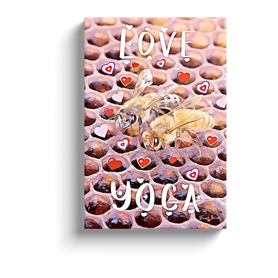 love yoga love bees canvas art print