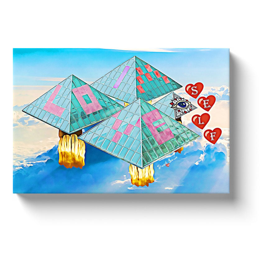 pyramid art i love myself pyramid power canvas print