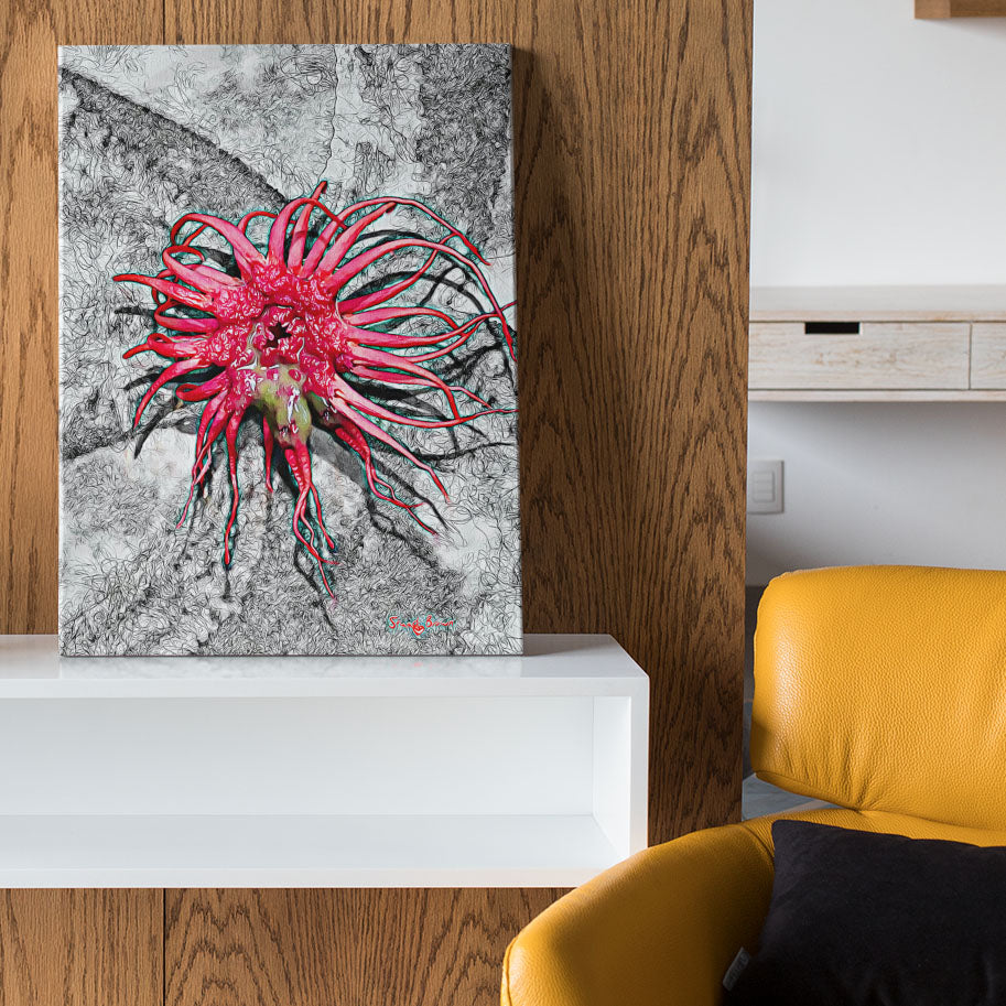 red tentacle art print