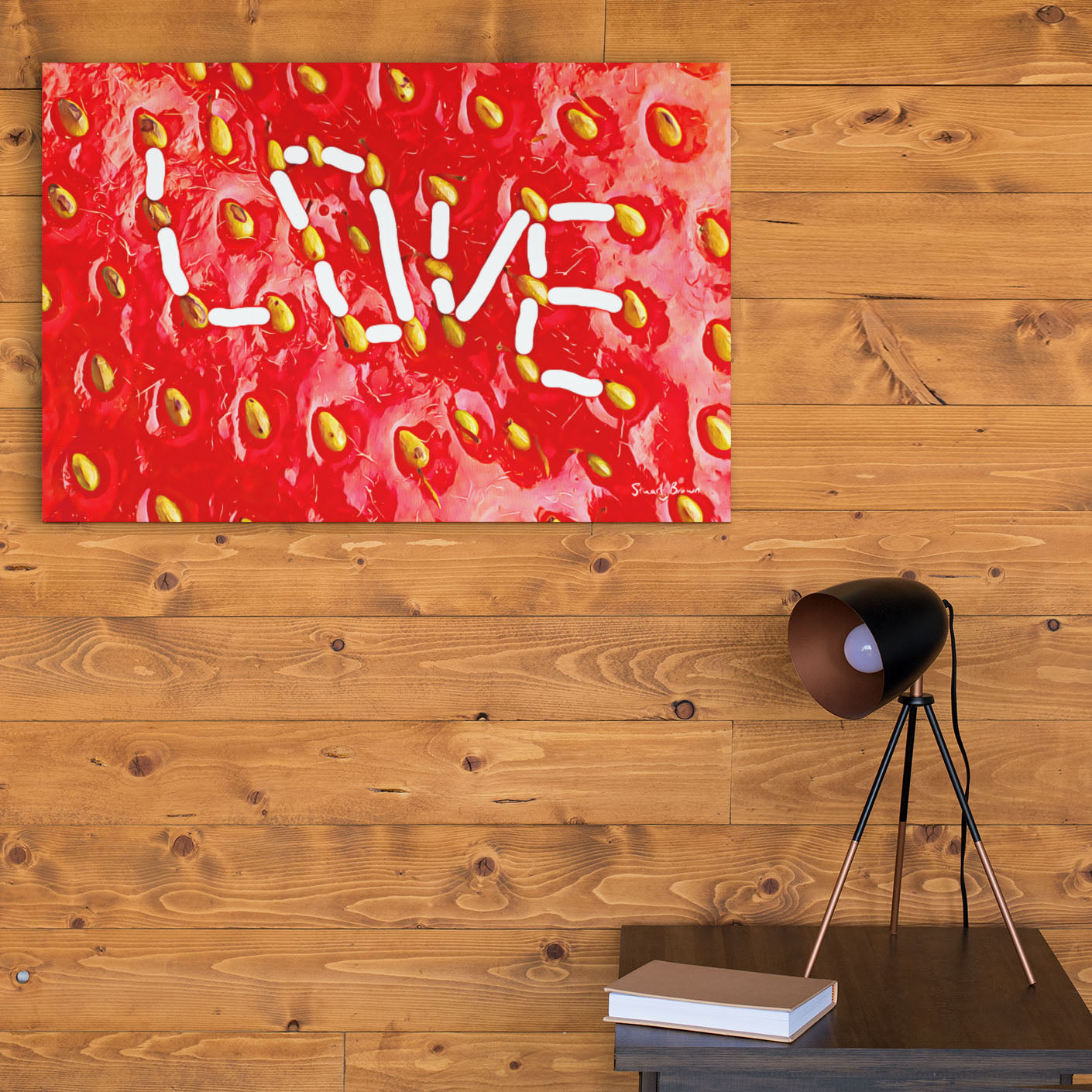 strawberry self love wall art