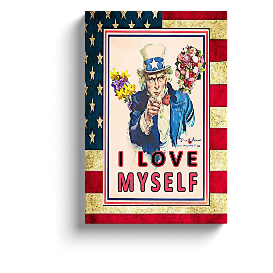 american flag art i love myself uncle same recruitment canvas print