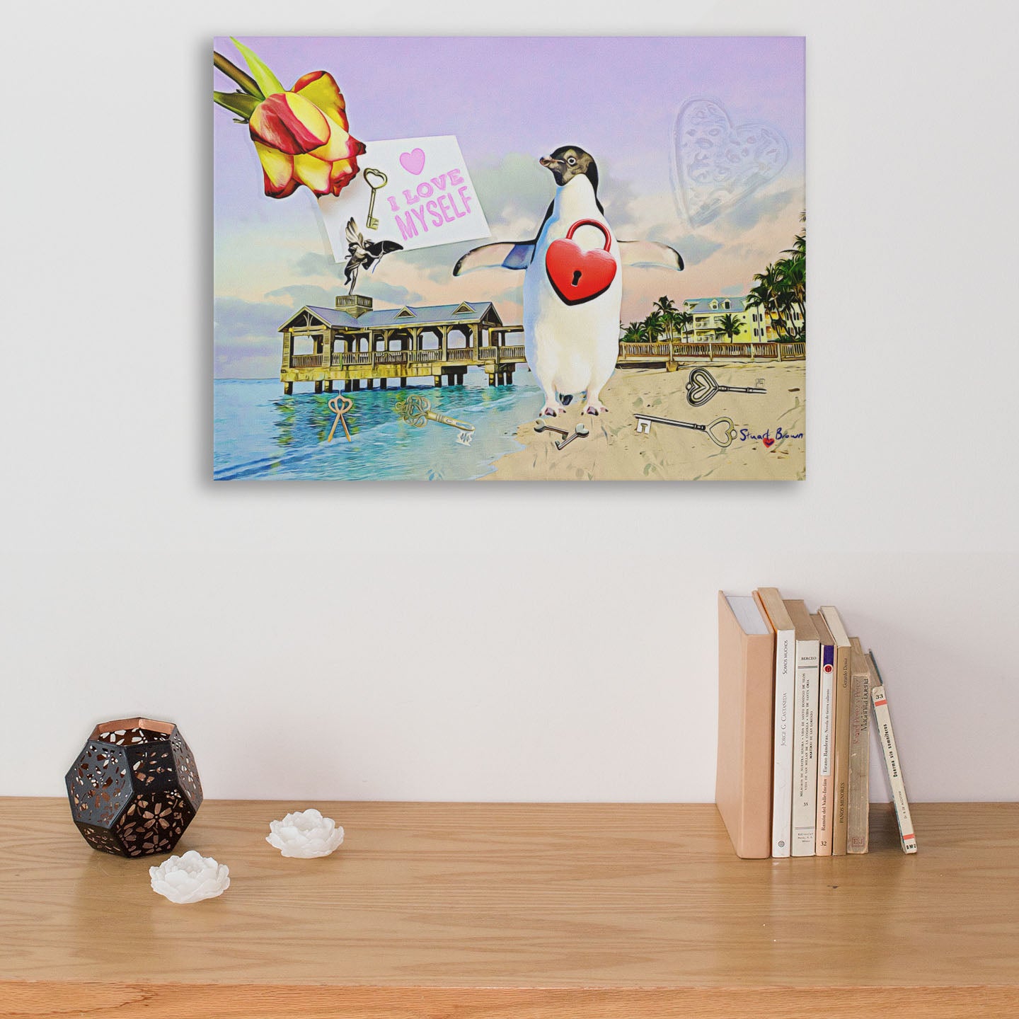 beach love art canvas