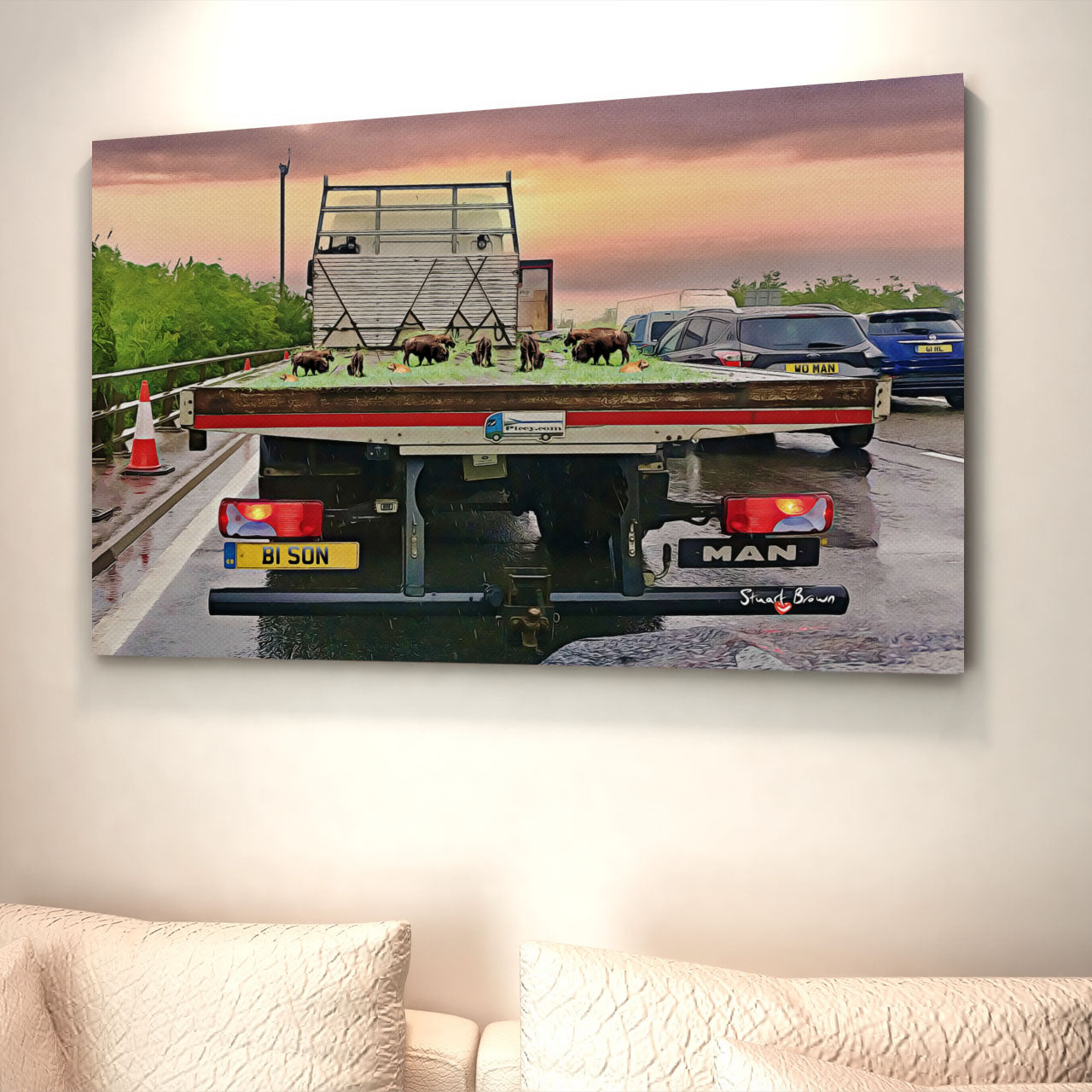 bison truck art print