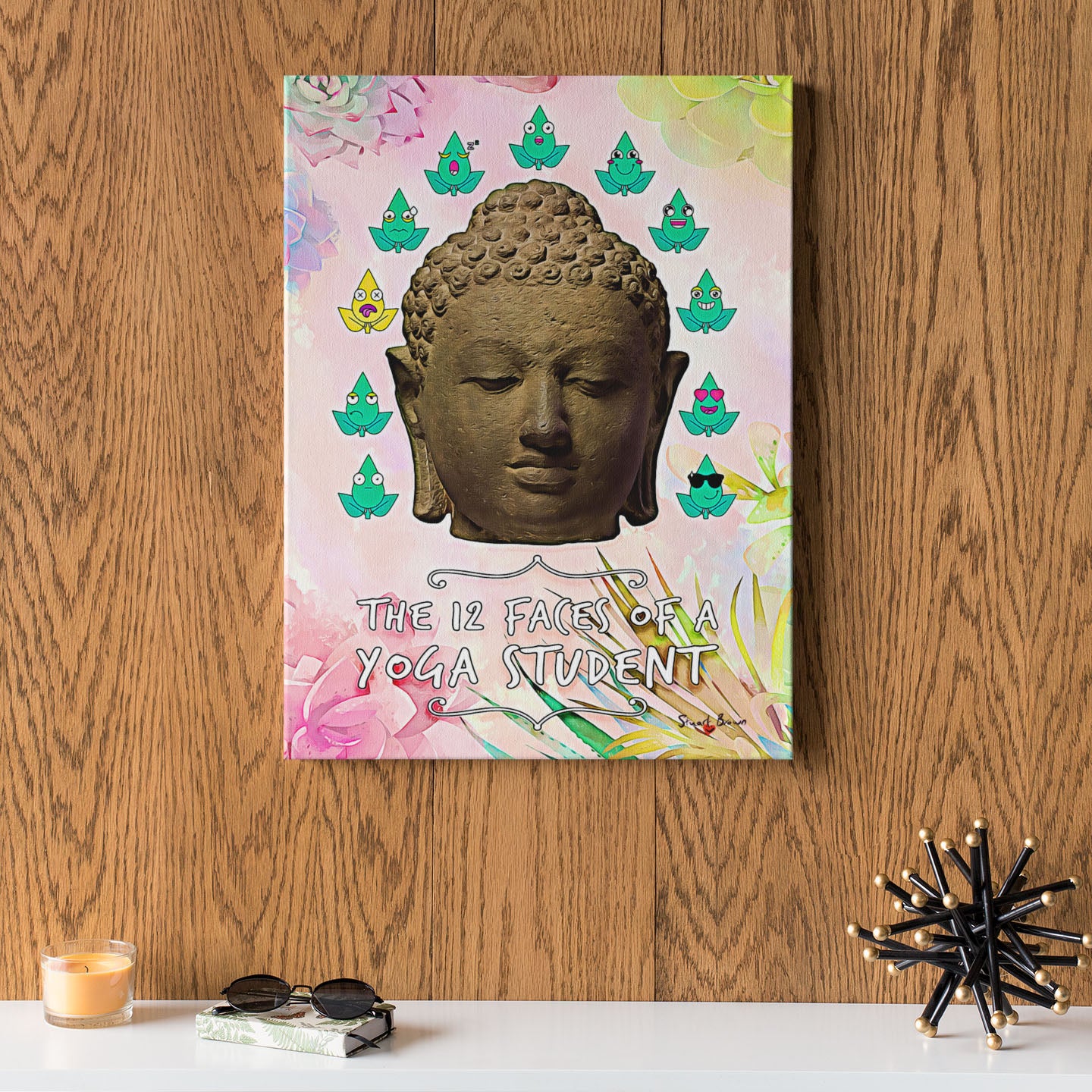 buddha head yoga art