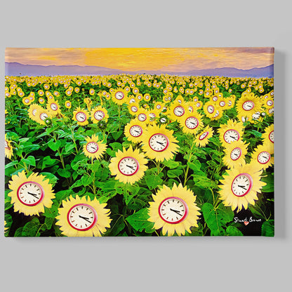 clock sunflowers art