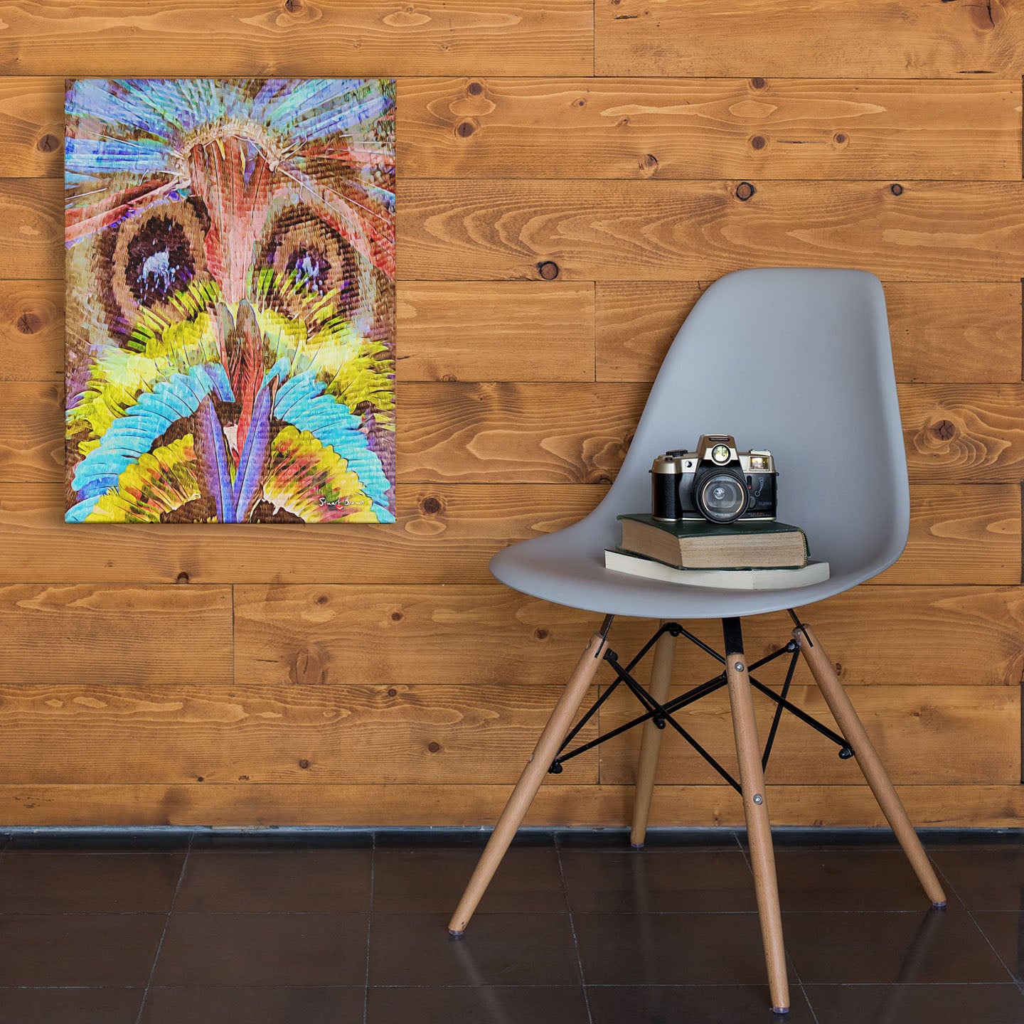 colorful owl art print