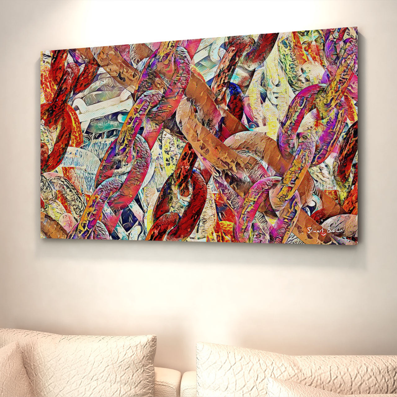 colourful chains wall art print