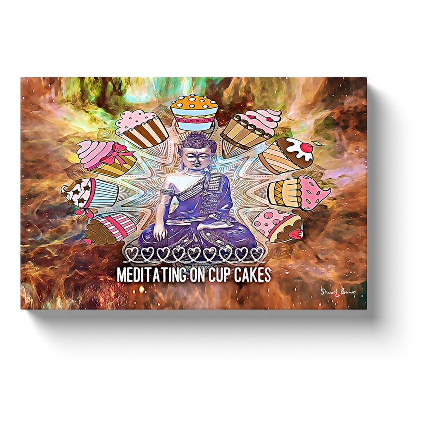 cupcake art meditating on cup cakes canvas print