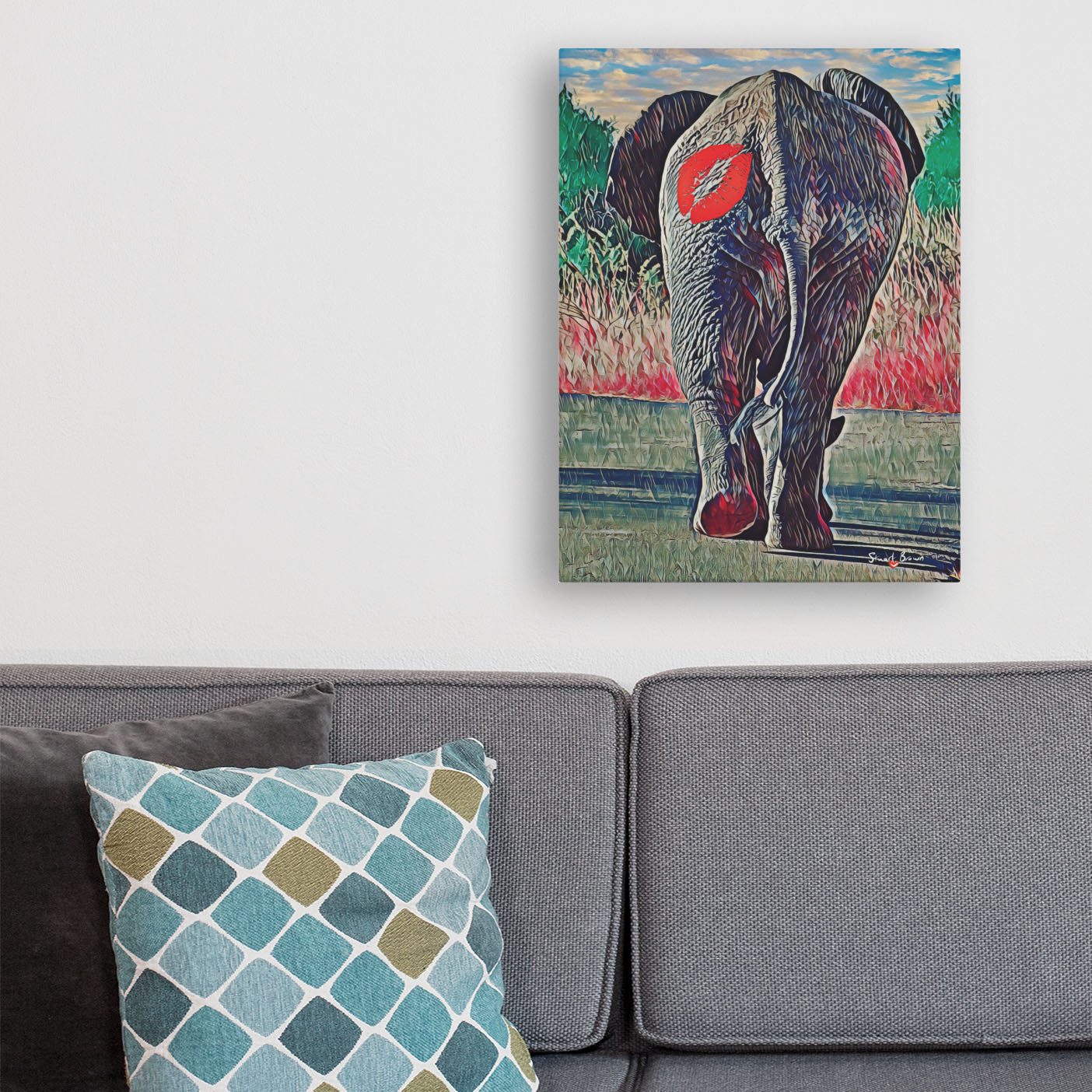 elephant art print