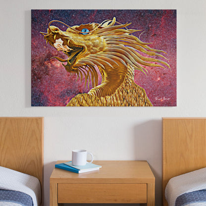 golden dragon canvas print