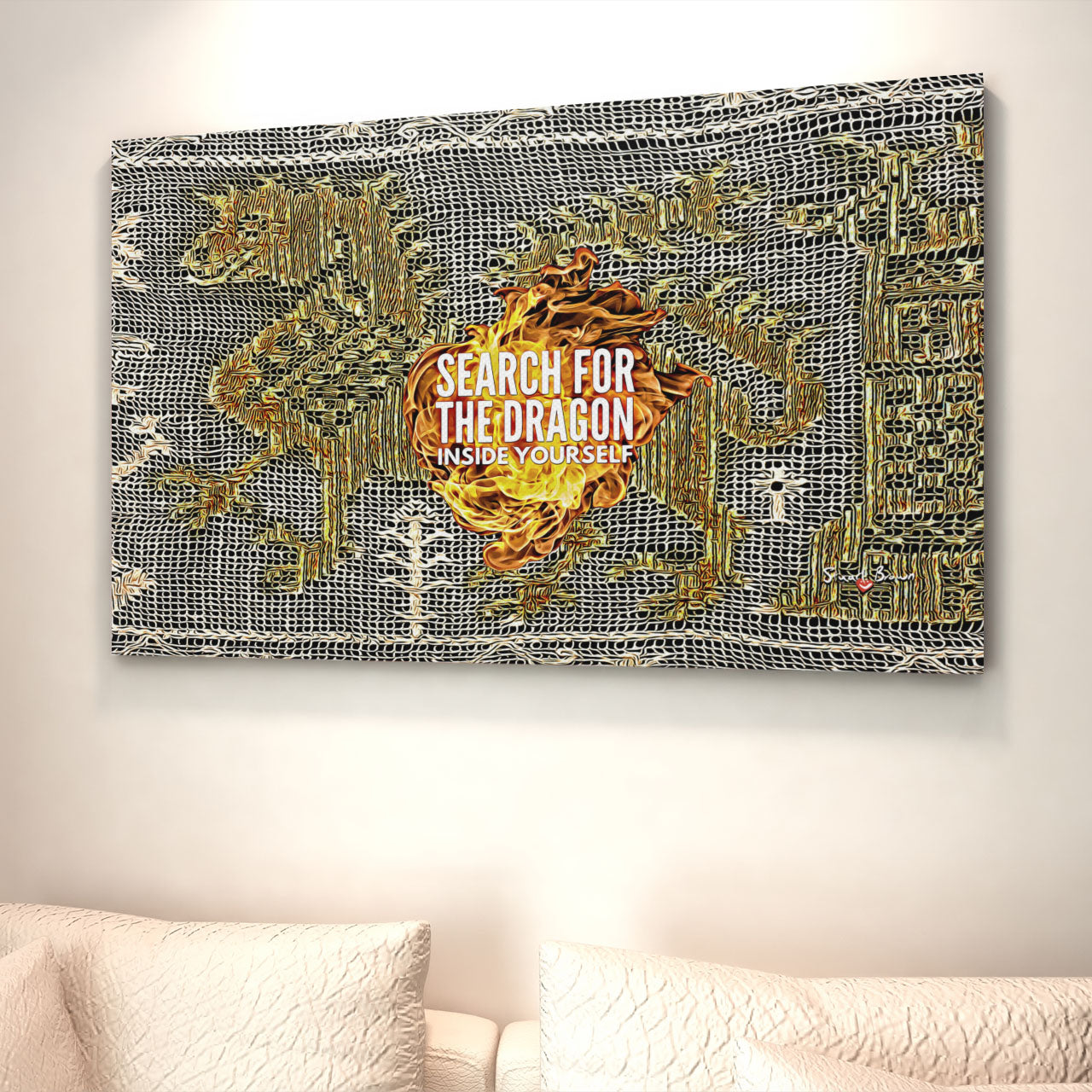 golden dragon wall art