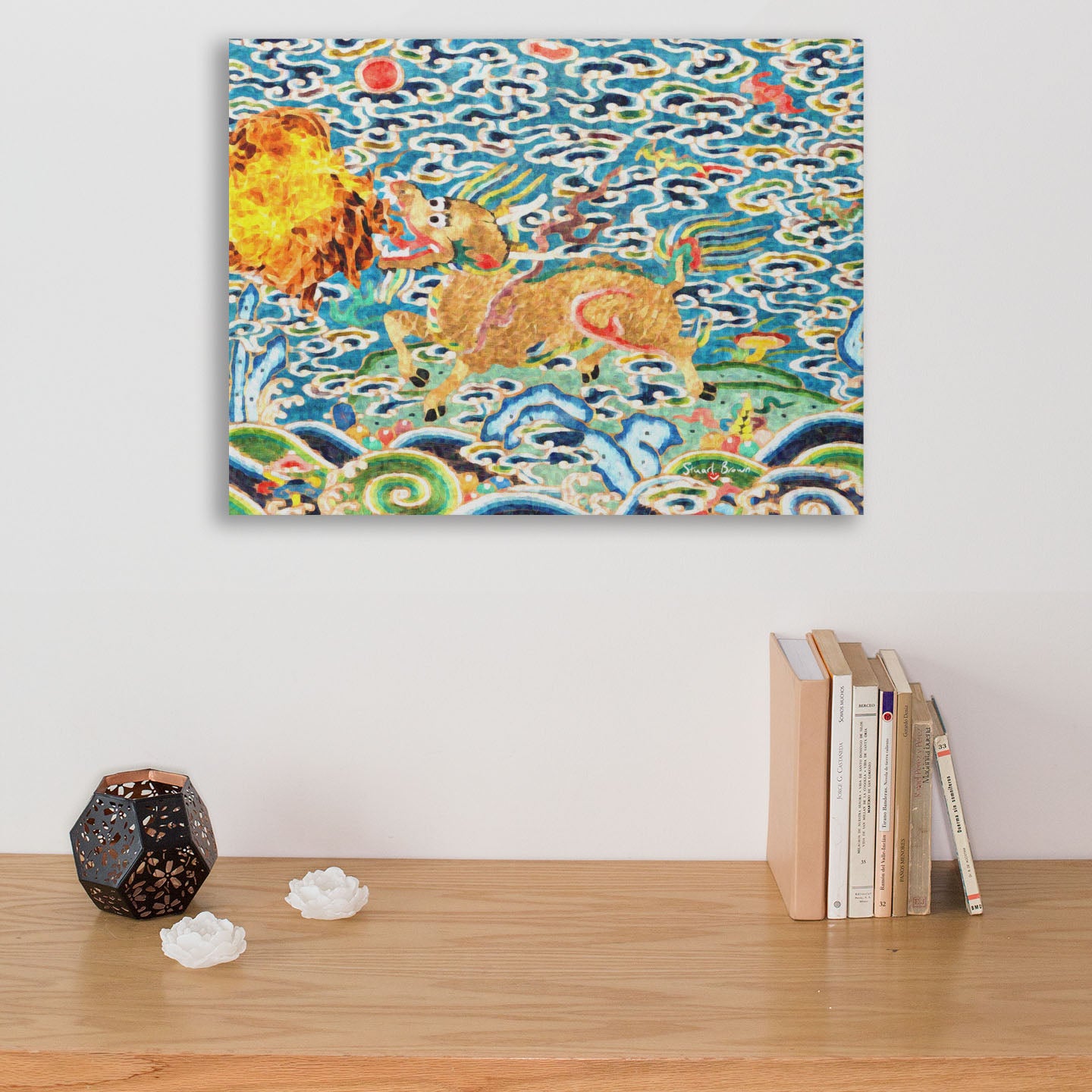 golden dragon wall art