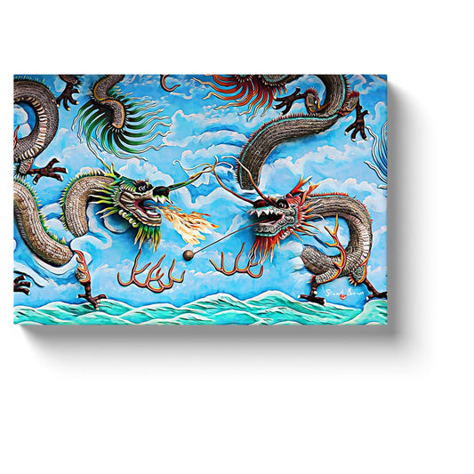 gray dragon art two dragons fighting above a boiling green sea