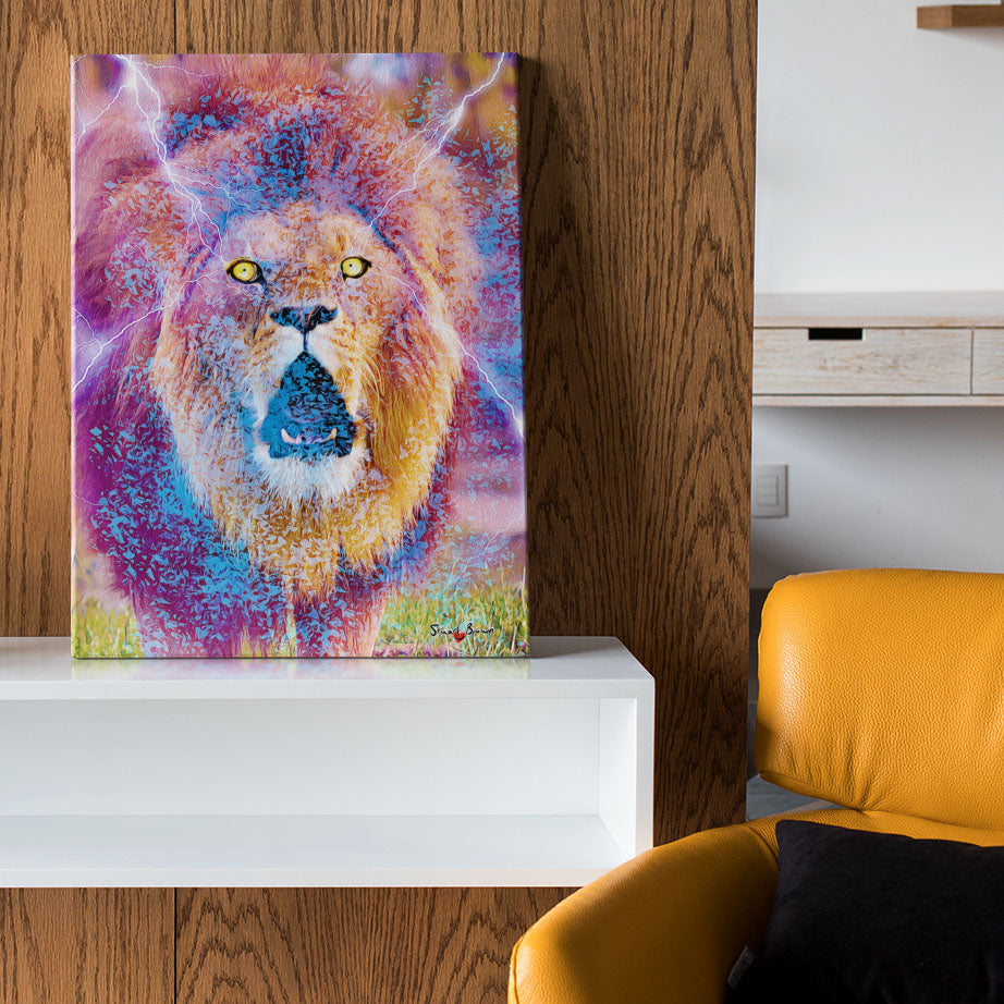 lightning eyes lion print