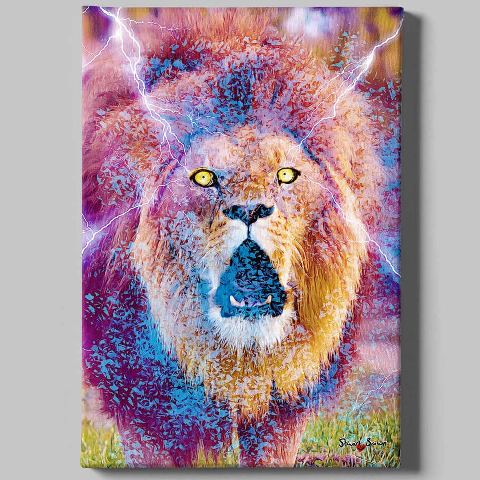 lion with the lightning eyes wall art print
