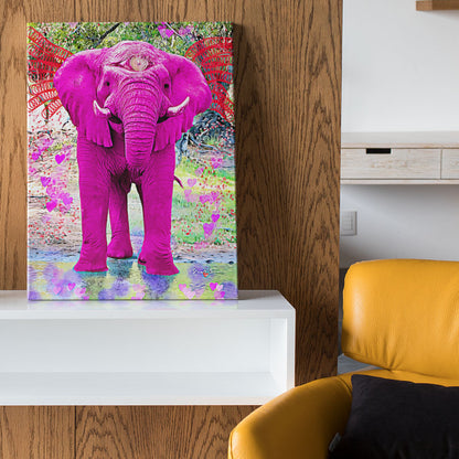 pink animal art print
