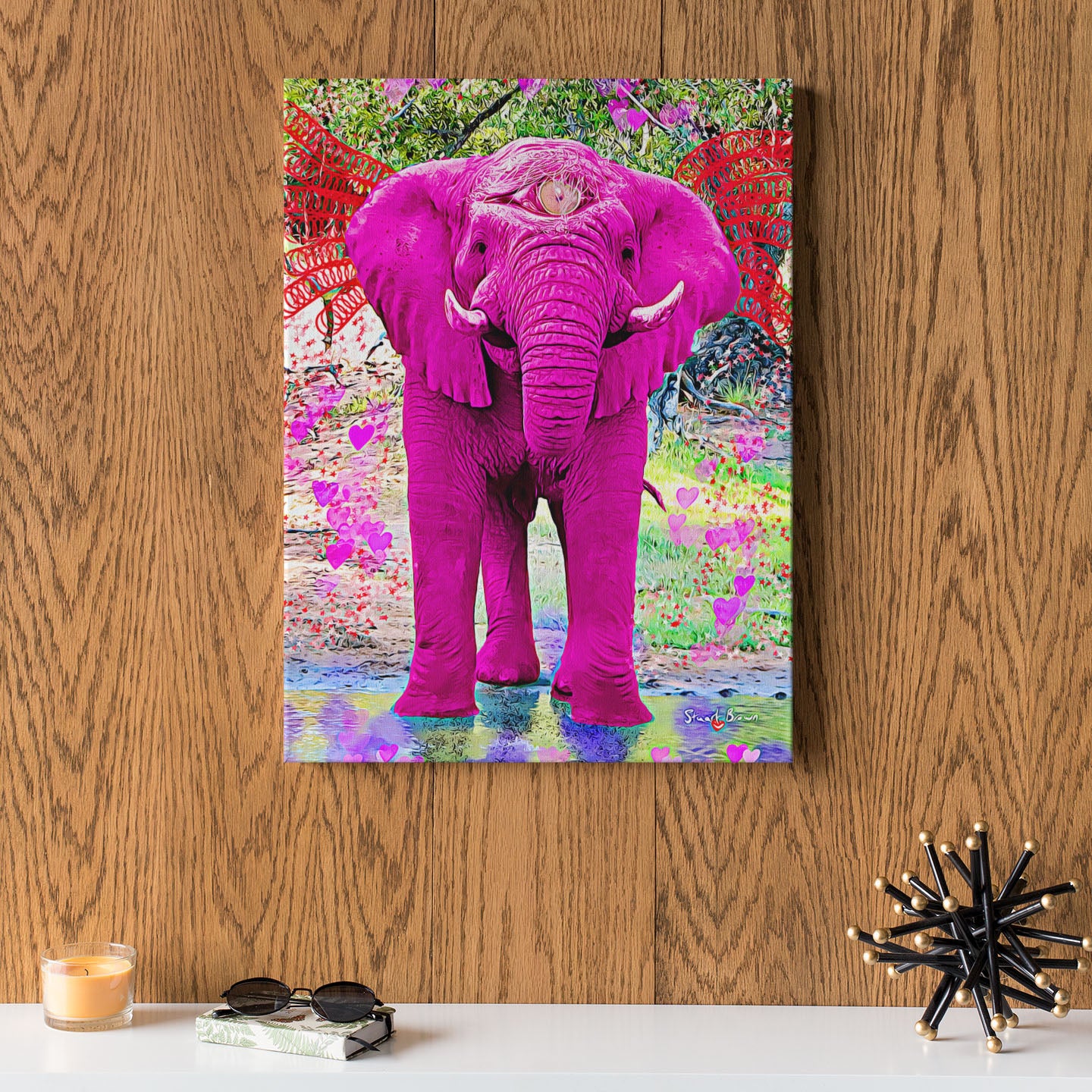 pink elephant art