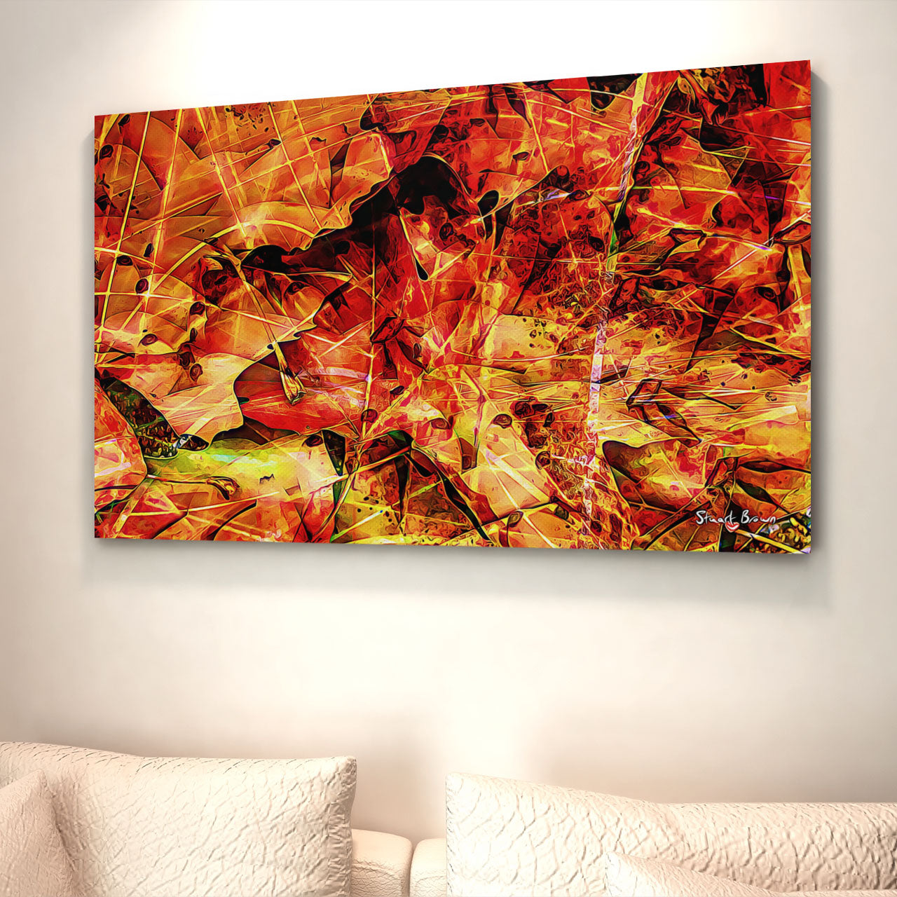 red abstract wall art print