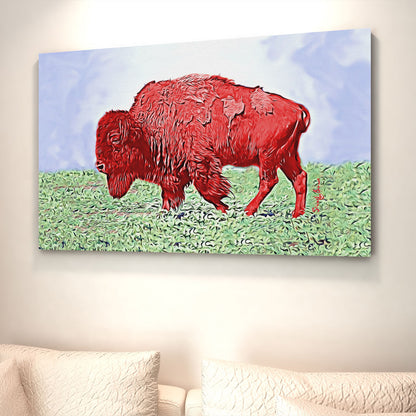 red bison print