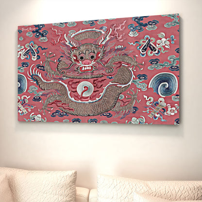 red chinese dragon art