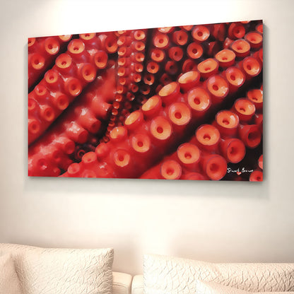 red tentacle wall art
