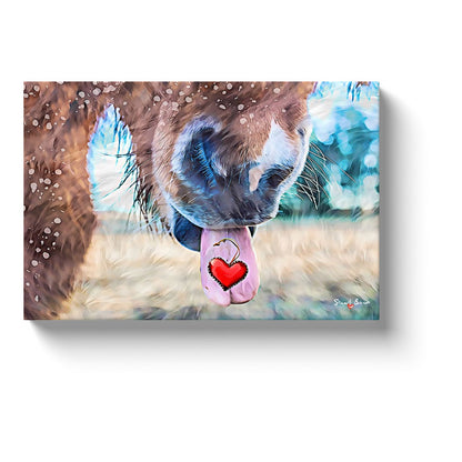 speckled horse shows his heart canvas print