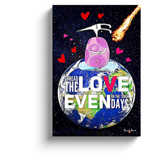 spread the love even on the tough days meditation canvas art print