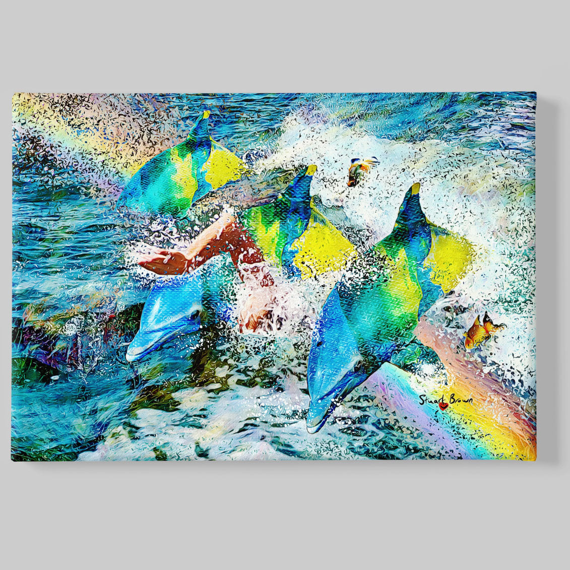 swim with dolphins wall art print