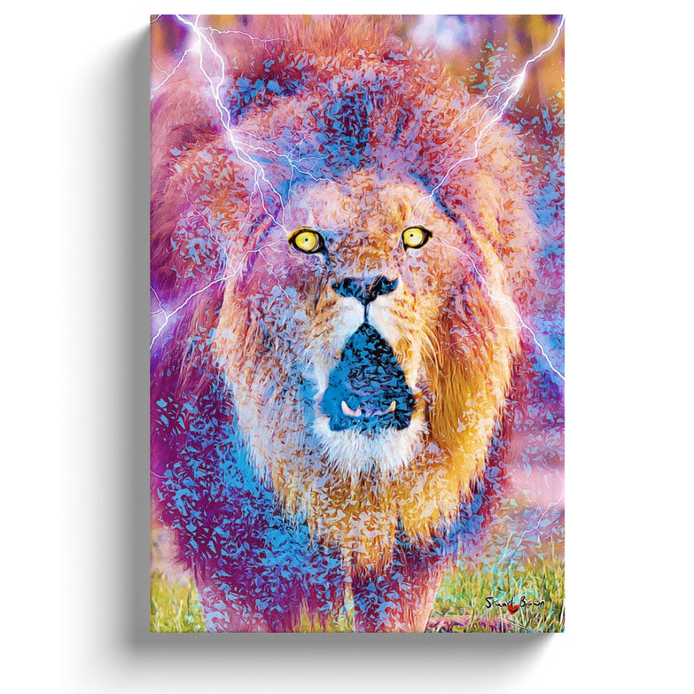 The Lion with the Lightning Eyes - Wall Art Print – StuartBrown.com