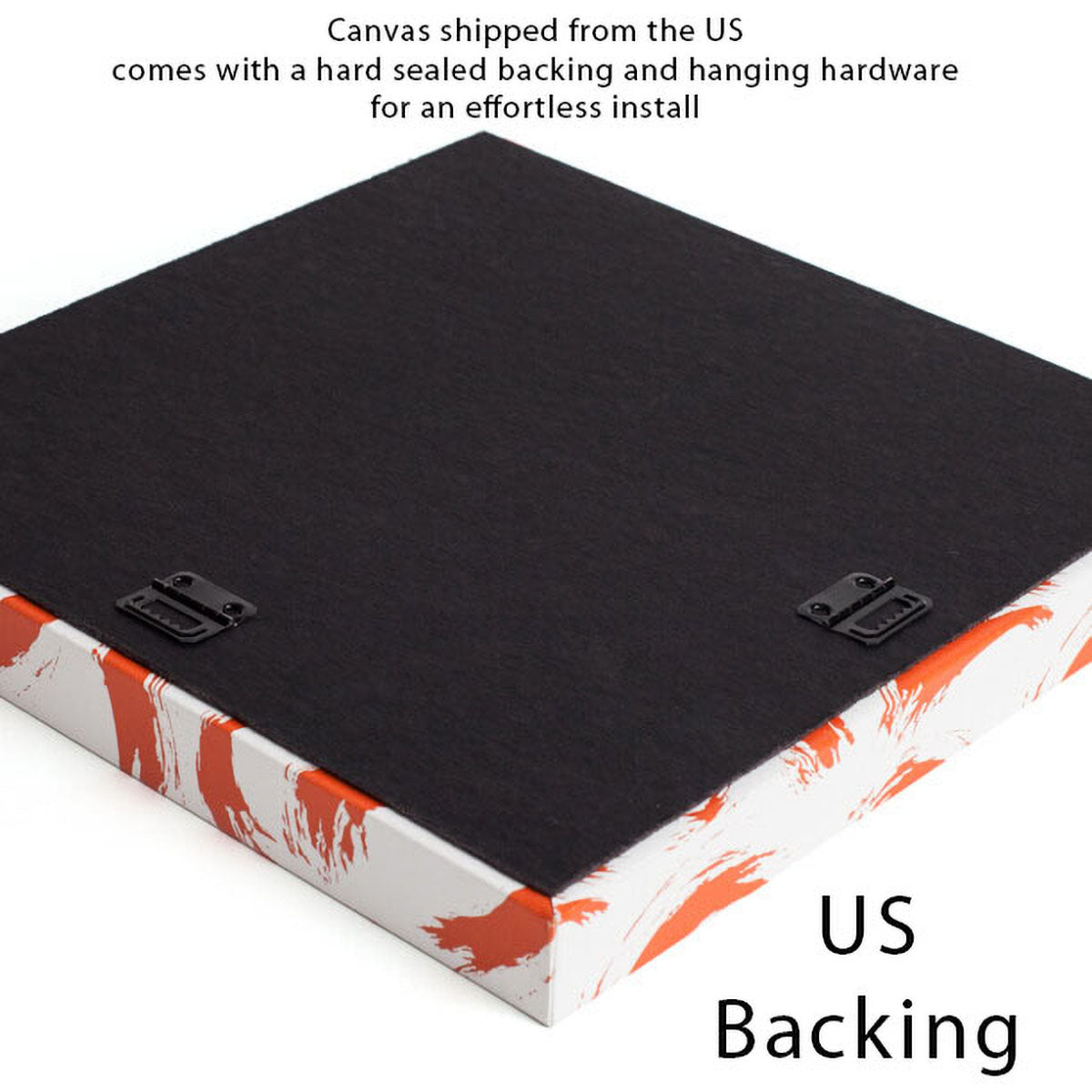 Back of canvas when shipped to the US