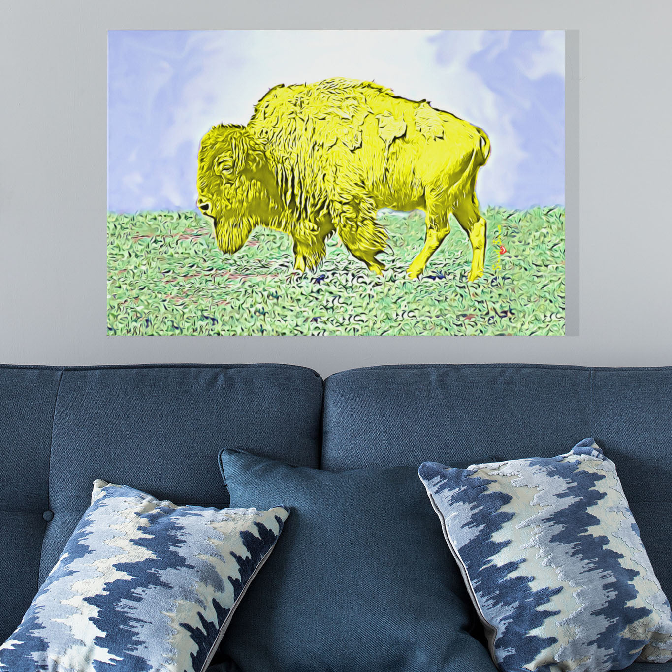 yellow bison art