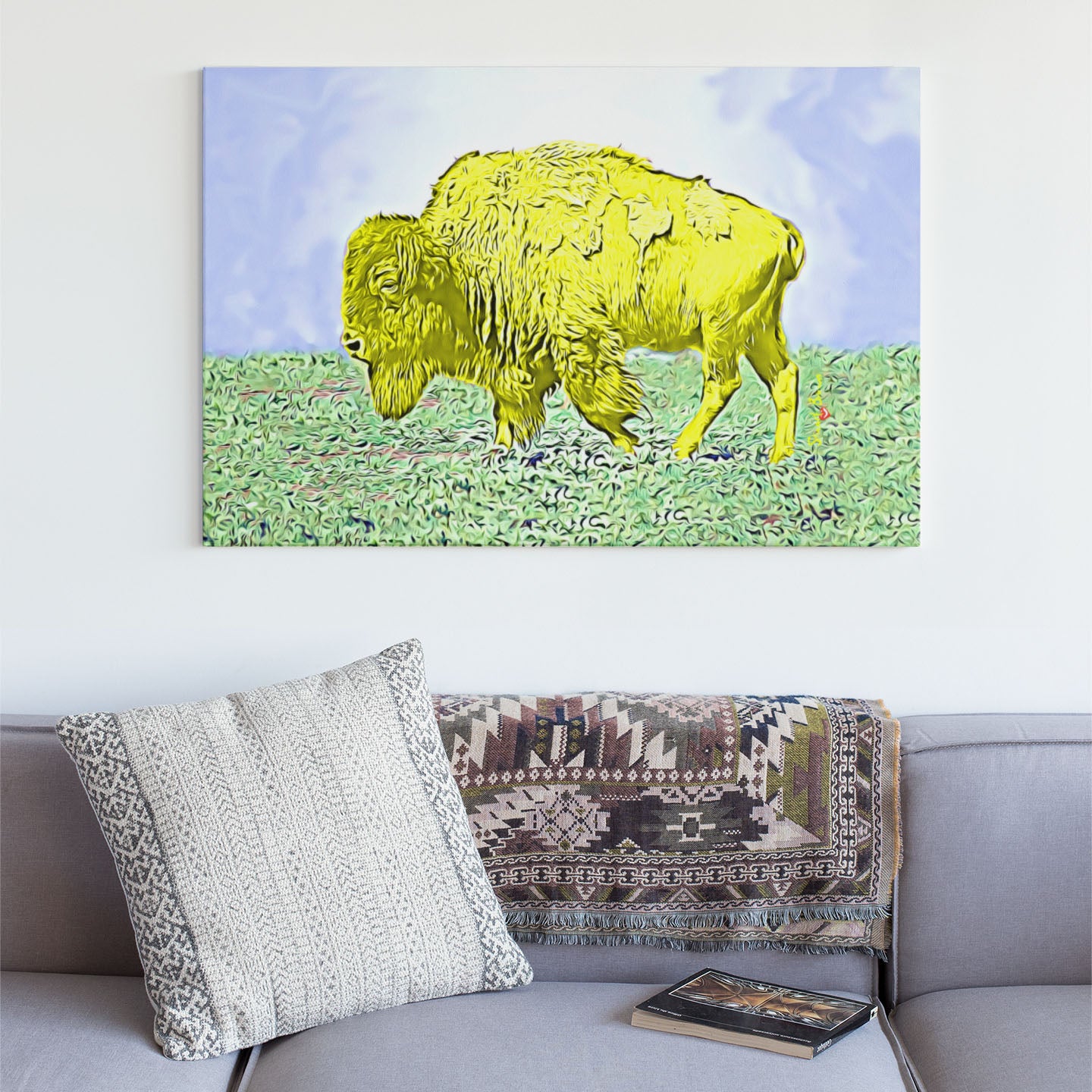 yellow buffalo wall art