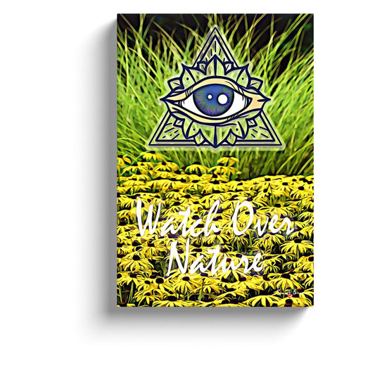 yellow flowers and grass decor watch over nature canvas print
